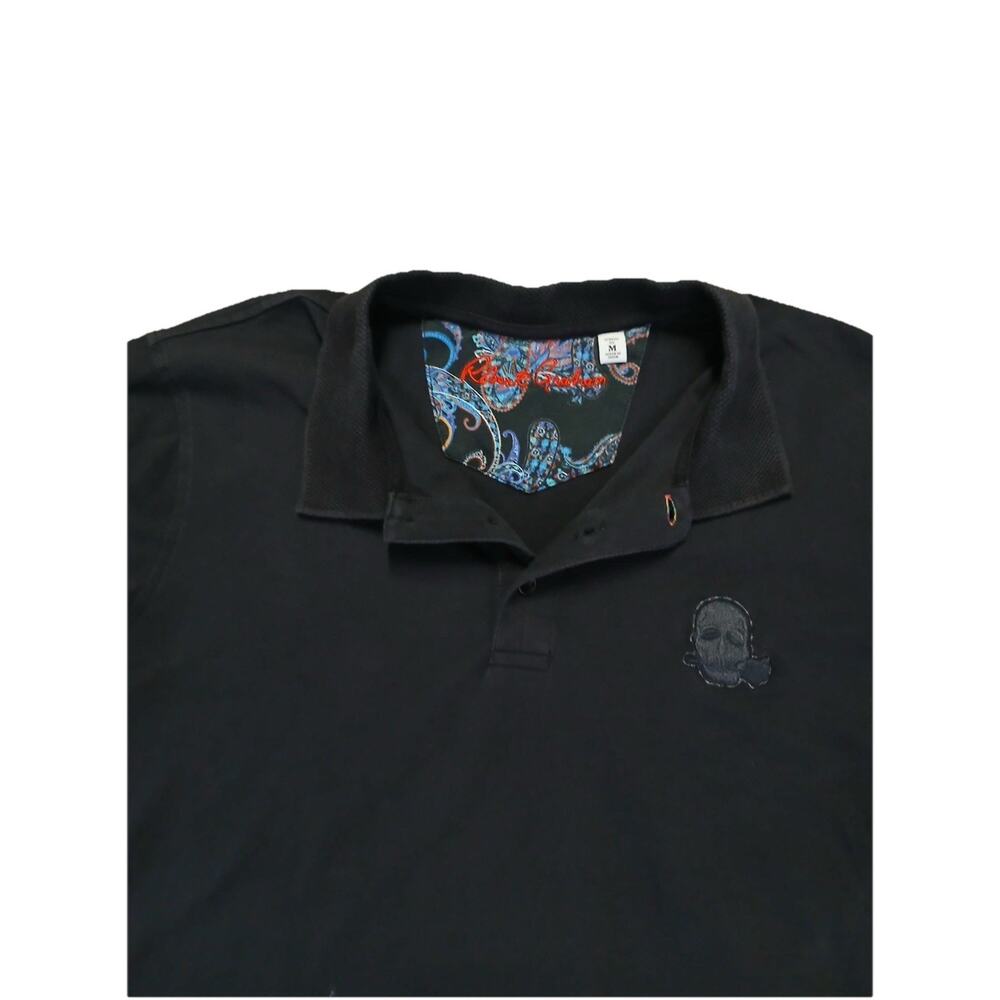 Robert Graham Polo Shirt Mens Medium Skulls Cotton Classic Fit Short Sleeve - Picture 3 of 7